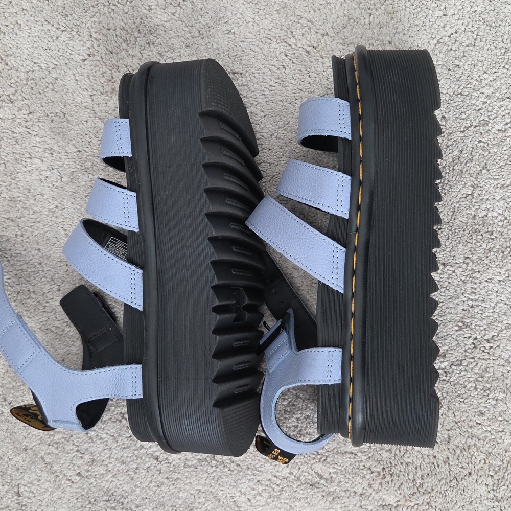 Dr. Martens NWOT Women's Black and Light Blue Platform Sandals - Picture 10 of 10